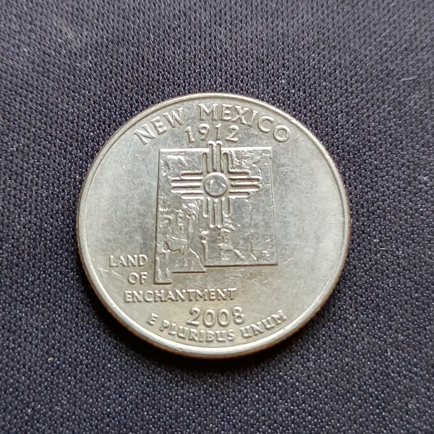 【游宝拍卖】乙巳蛇年54期 周二集拍 美国25美分纪念币 新墨西哥州