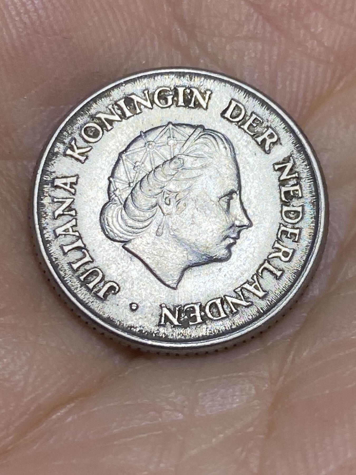 2025年第六十四场(总第九十场）外国好品散币(免佣金) 荷兰🇳🇱1963年25分(朱丽安娜女王时期，早期鱼标)