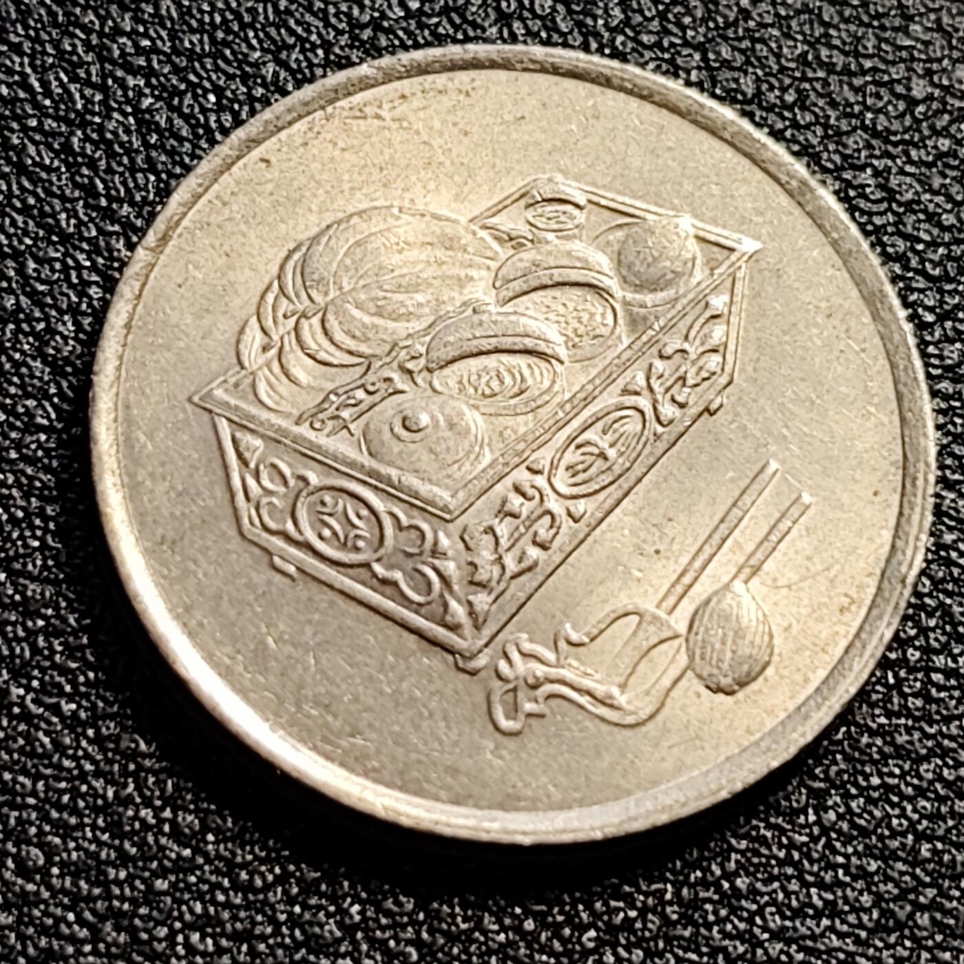 泉币菌-第51场-各国散币场 原光美品  马来西亚1997年20仙大镍币 传统手工艺品  