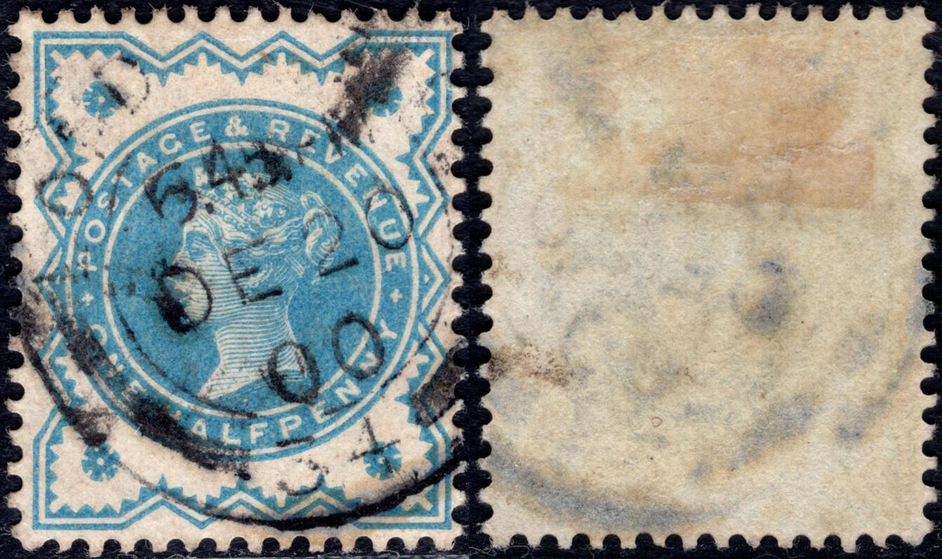 洪涛臻品批发群 精选邮票限时拍卖第1040期  英国1900维多利亚女王 蓝色刷色变异1全旧全品! 英国最后一套QV