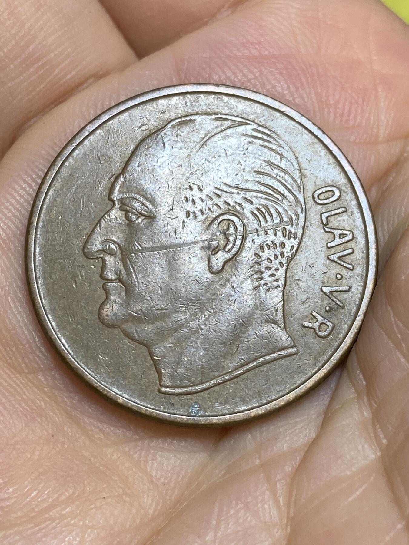 2025年第六十五场(总第九十一场）外国好品散币(免佣金) 稀少年份–挪威🇳🇴1958年5欧尔(奥拉夫五世时期，驼鹿图案，首发年价高)