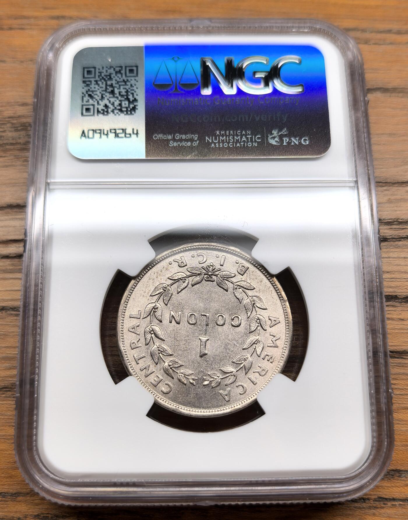 凡希社世界钱币微拍第三百零七期 1935哥斯达黎加Colon银币NGC-UNCD
