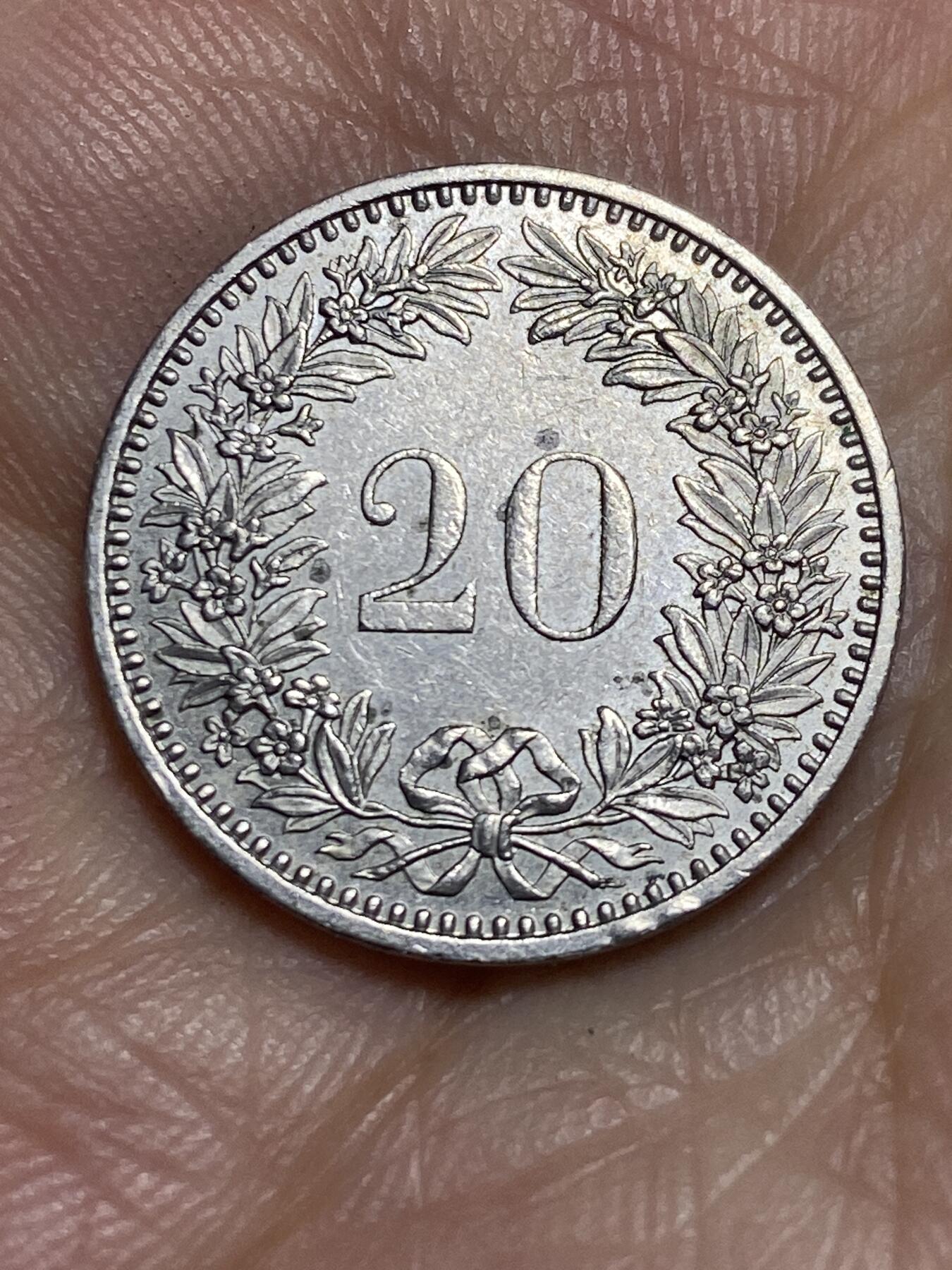 2025年第六十四场(总第九十场）外国好品散币(免佣金) 瑞士🇨🇭1985年20生丁(无标版)