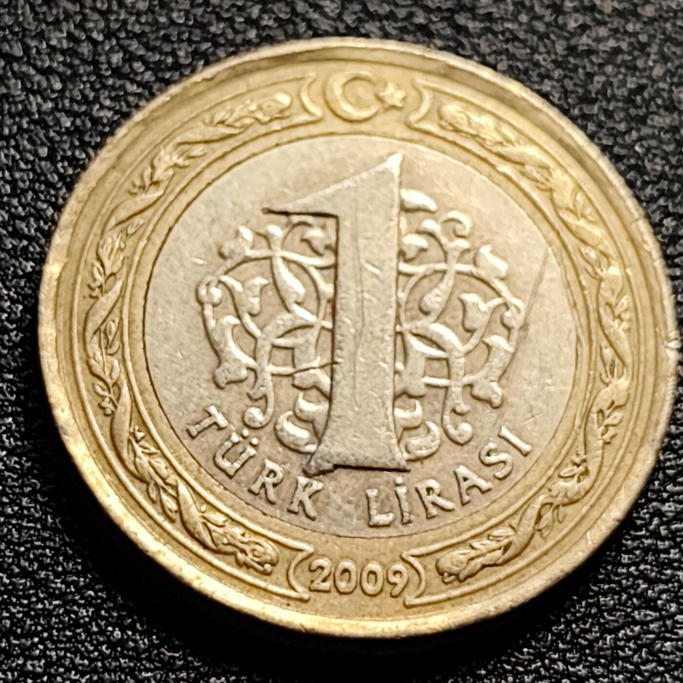 泉币菌-第51场-各国散币场 土耳其1里拉 凯末尔总统 双色硬币 26mm
