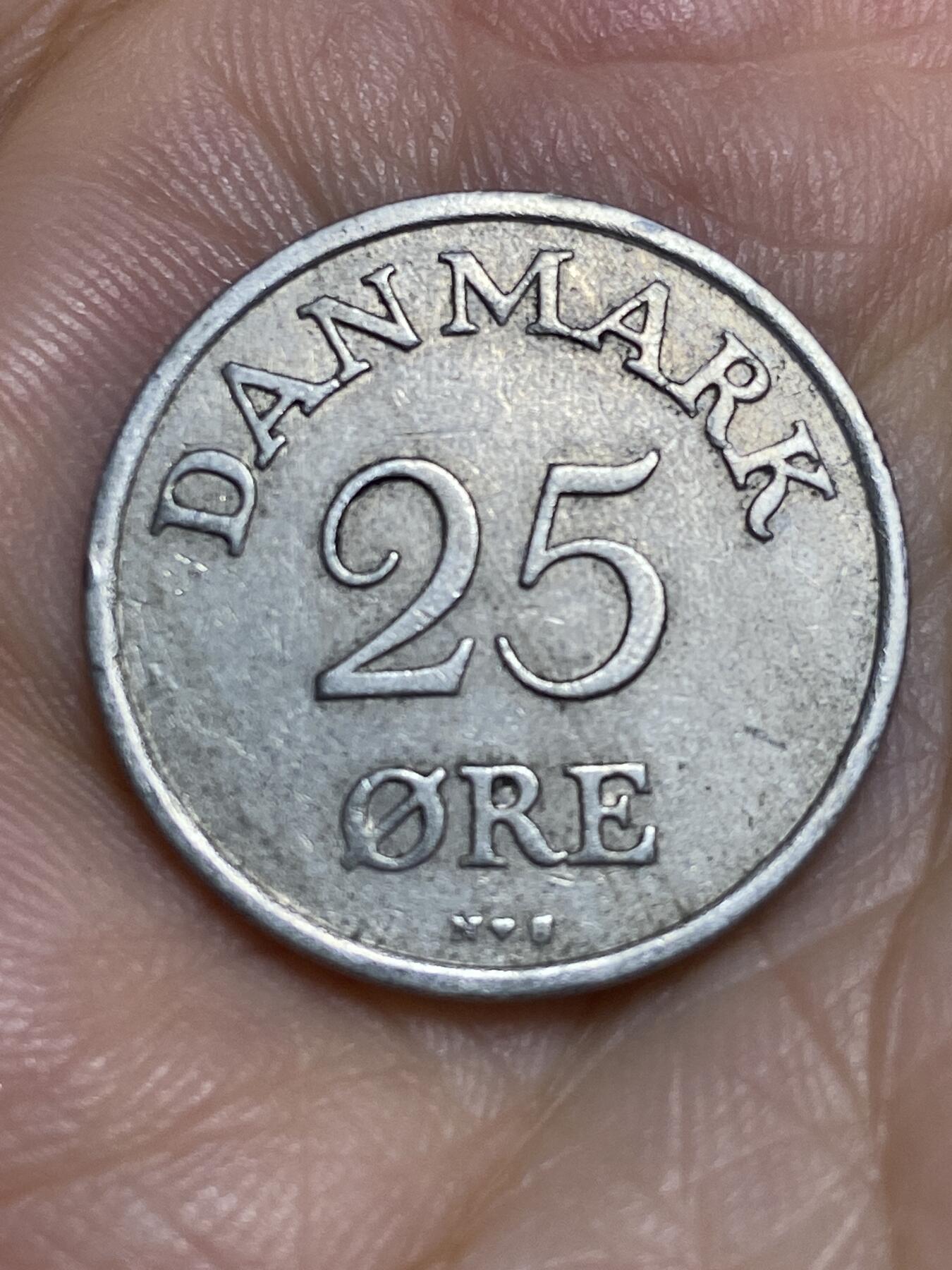 2025年第六十五场(总第九十一场）外国好品散币(免佣金) 丹麦🇩🇰1953年25欧尔(弗雷德里克九世时期，N; S版)