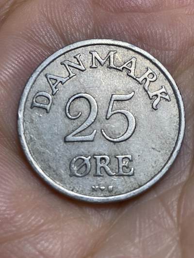 2025年第六十五场(总第九十一场）外国好品散币(免佣金) - 丹麦🇩🇰1953年25欧尔(弗雷德里克九世时期，N; S版)