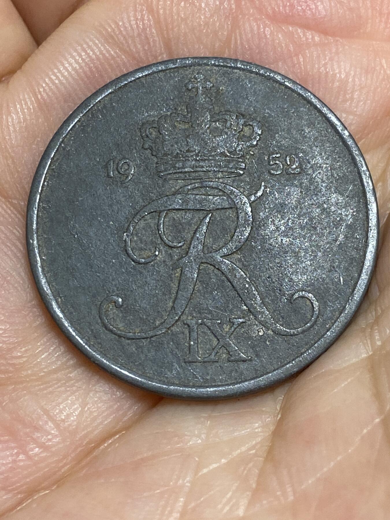 2025年第六十五场(总第九十一场）外国好品散币(免佣金) 丹麦🇩🇰1952年5欧尔(弗雷德里克九世时期，N; S版)