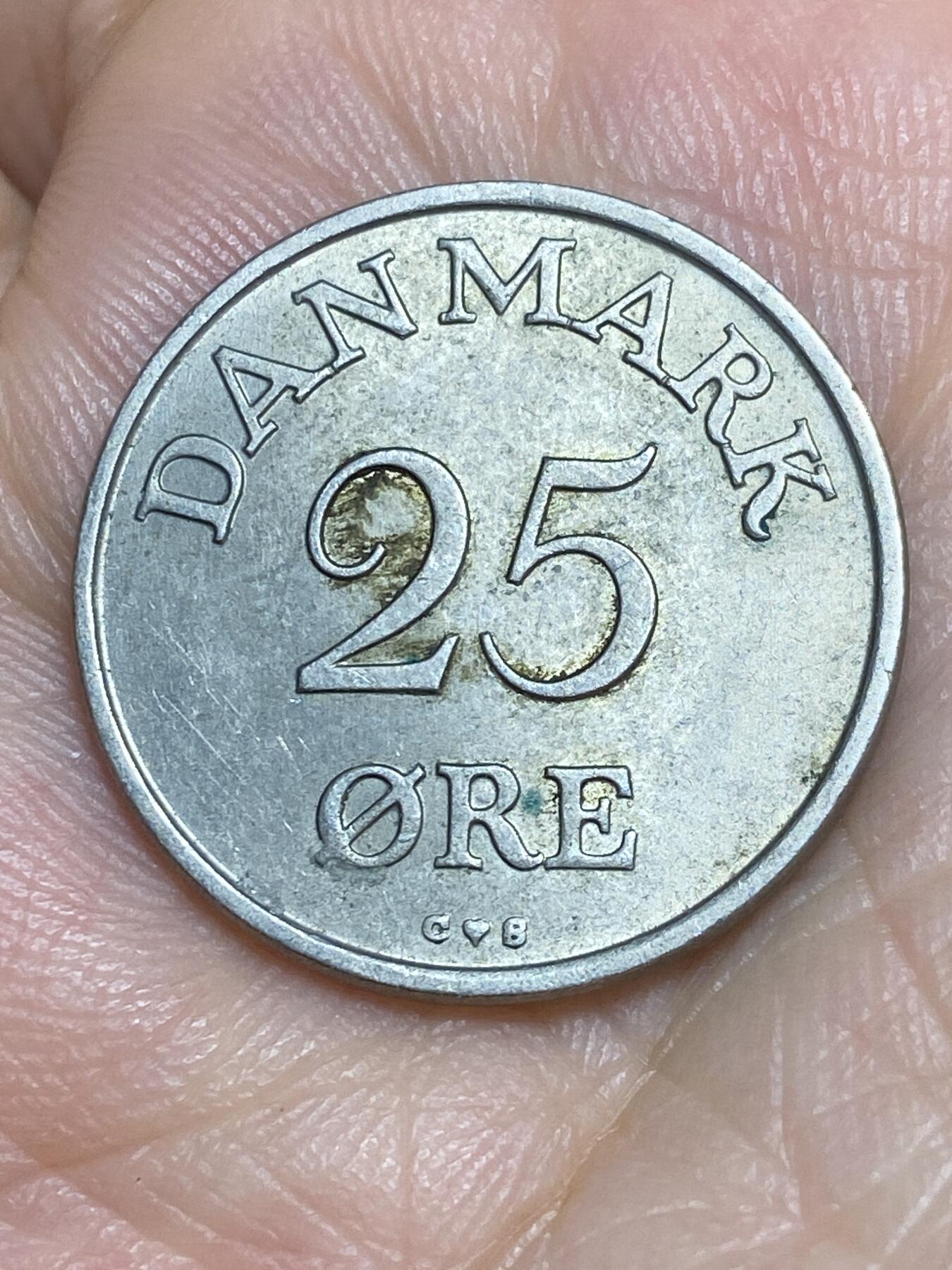 2025年第六十五场(总第九十一场）外国好品散币(免佣金) 丹麦🇩🇰1960年25欧尔(弗雷德里克九世时期，C; S版)