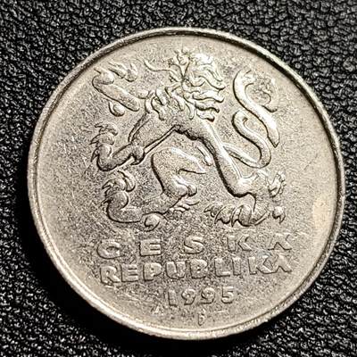 泉币菌-第50场-周末捡漏场 捷克5克朗镍币 双尾狮