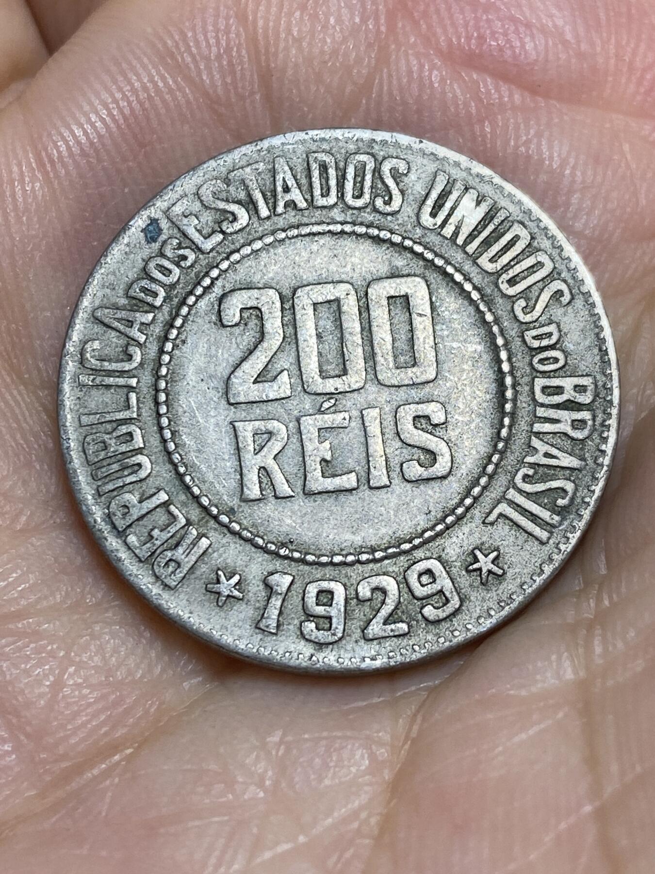 2025年第六十五场(总第九十一场）外国好品散币(免佣金) 巴西🇧🇷1929年200瑞斯