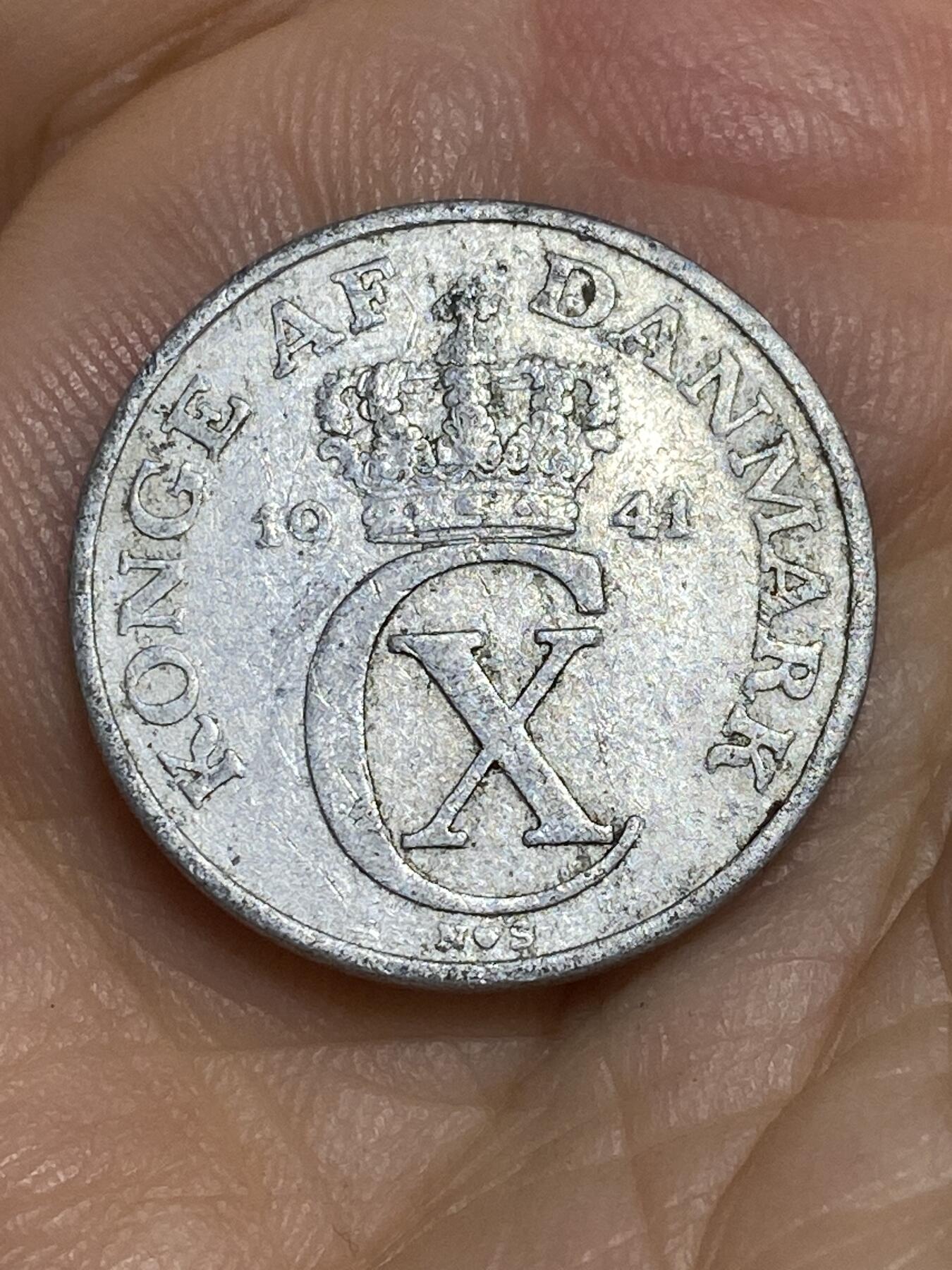 2025年第六十五场(总第九十一场）外国好品散币(免佣金) 丹麦🇩🇰1941单年份2欧尔(克里斯蒂安十世，N; S版)