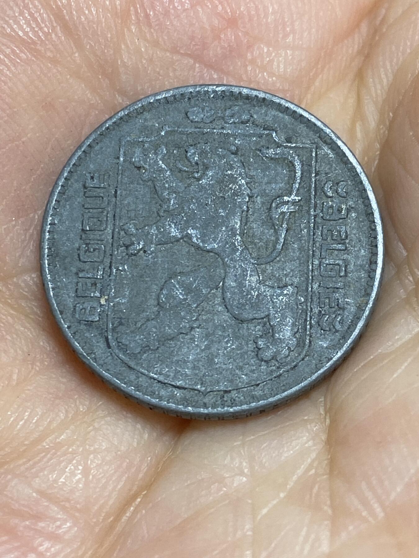 2025年第六十五场(总第九十一场）外国好品散币(免佣金) 比利时🇧🇪1943年1法郎(利奥波德三世，左法语右荷语版，二战德国占领时期)