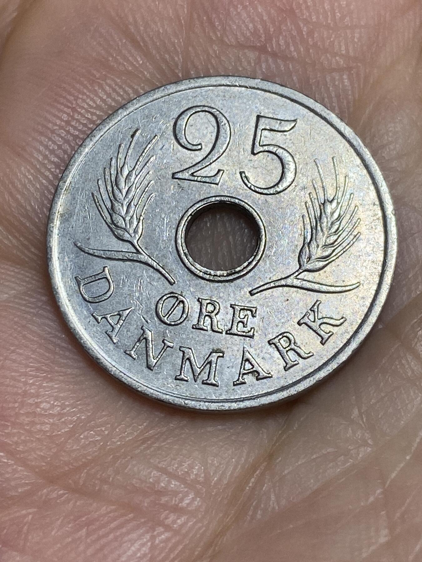 2025年第六十五场(总第九十一场）外国好品散币(免佣金) 丹麦🇩🇰1971年25欧尔(弗雷德里克九世时期，C; S版关门年)