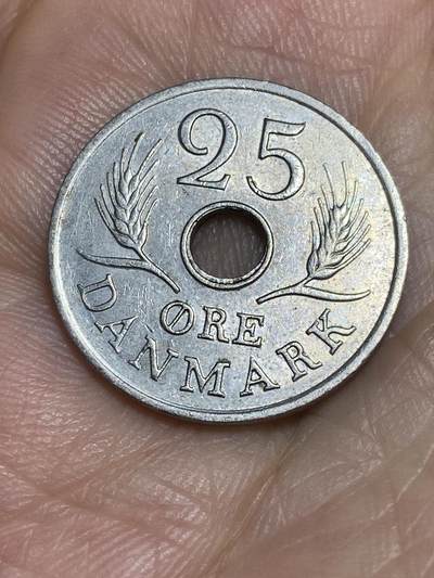 2025年第六十五场(总第九十一场）外国好品散币(免佣金) - 丹麦🇩🇰1971年25欧尔(弗雷德里克九世时期，C; S版关门年)