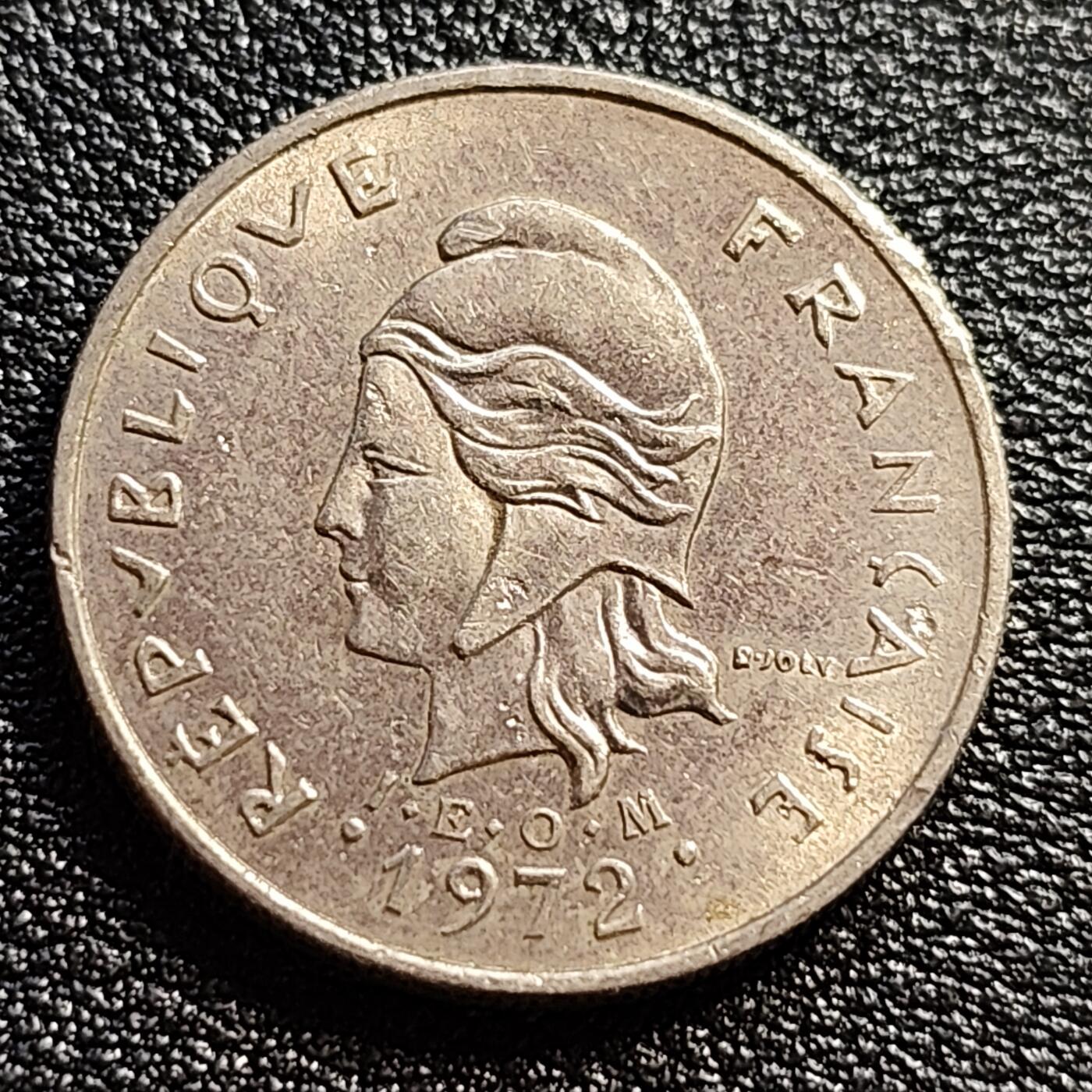 泉币菌-第51场-各国散币场 法属波利尼西亚1972年 10法郎 镍币 24mm 