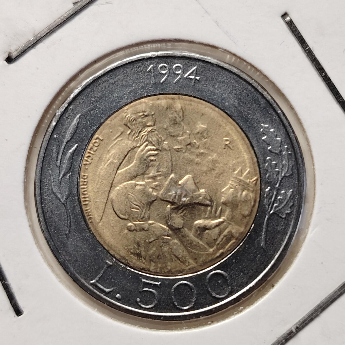 布加迪🐬～世界钱币(上海)🌾第 227 期 /  各国套币和散币 圣马力诺🇸🇲 1994年 500里拉双色币