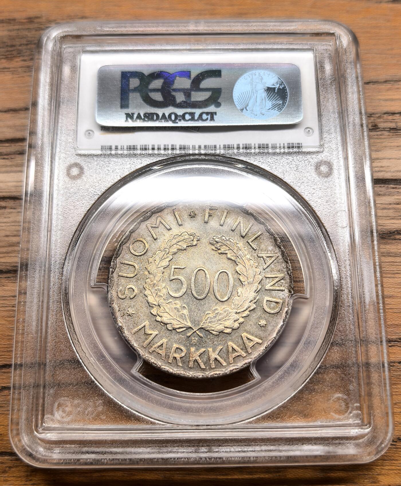 凡希社世界钱币微拍第三百零七期 1951H芬兰赫尔辛基奥运会100MK纪念银币PCGS-MS64，二战后的首届奥运会，现代奥林匹克运动第一枚纪念银币，首发年版极稀少。（附视频）