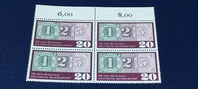 德国邮票专场，都是四方联 - 德国邮票四方连，1965年发行，邮票发行125周年纪念，品相如图