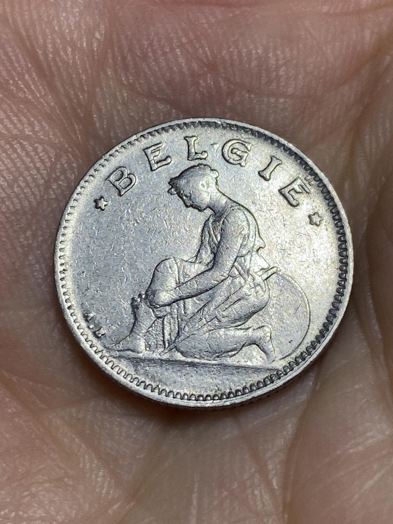 2025年第六十五场(总第九十一场）外国好品散币(免佣金) 比利时🇧🇪1928年50分(阿尔贝一世时期，荷语版)