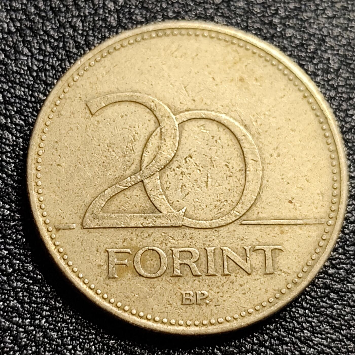 泉币菌-第50场-周末捡漏场 匈牙利20福林铜币 直径26.2mm