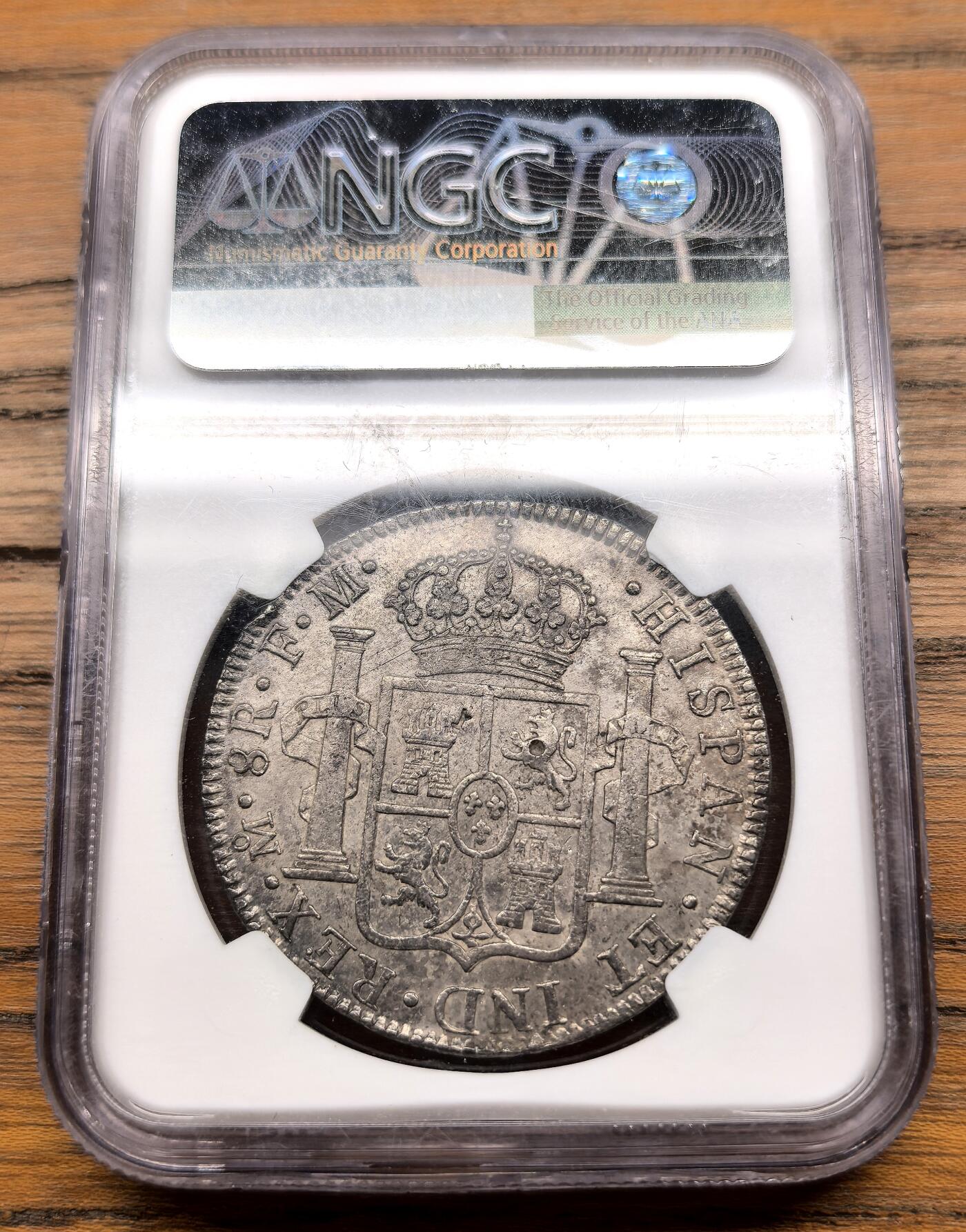 凡希社世界钱币微拍第三百零七期 1785Mo墨西哥卡三双柱大银NGC-AUD