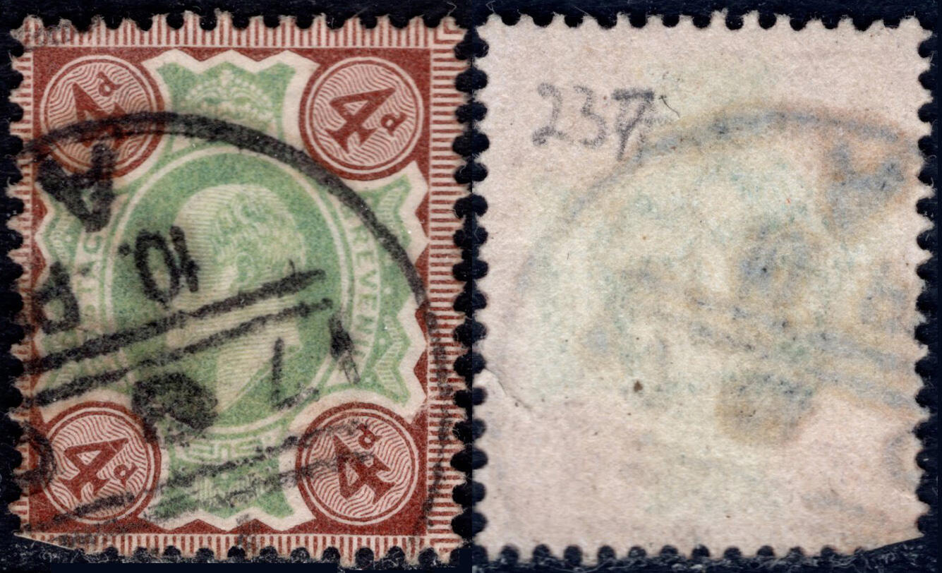 洪涛臻品批发群 精选邮票限时拍卖第1040期  英国1902爱德华七世4分旧 2017标价旧$35美元