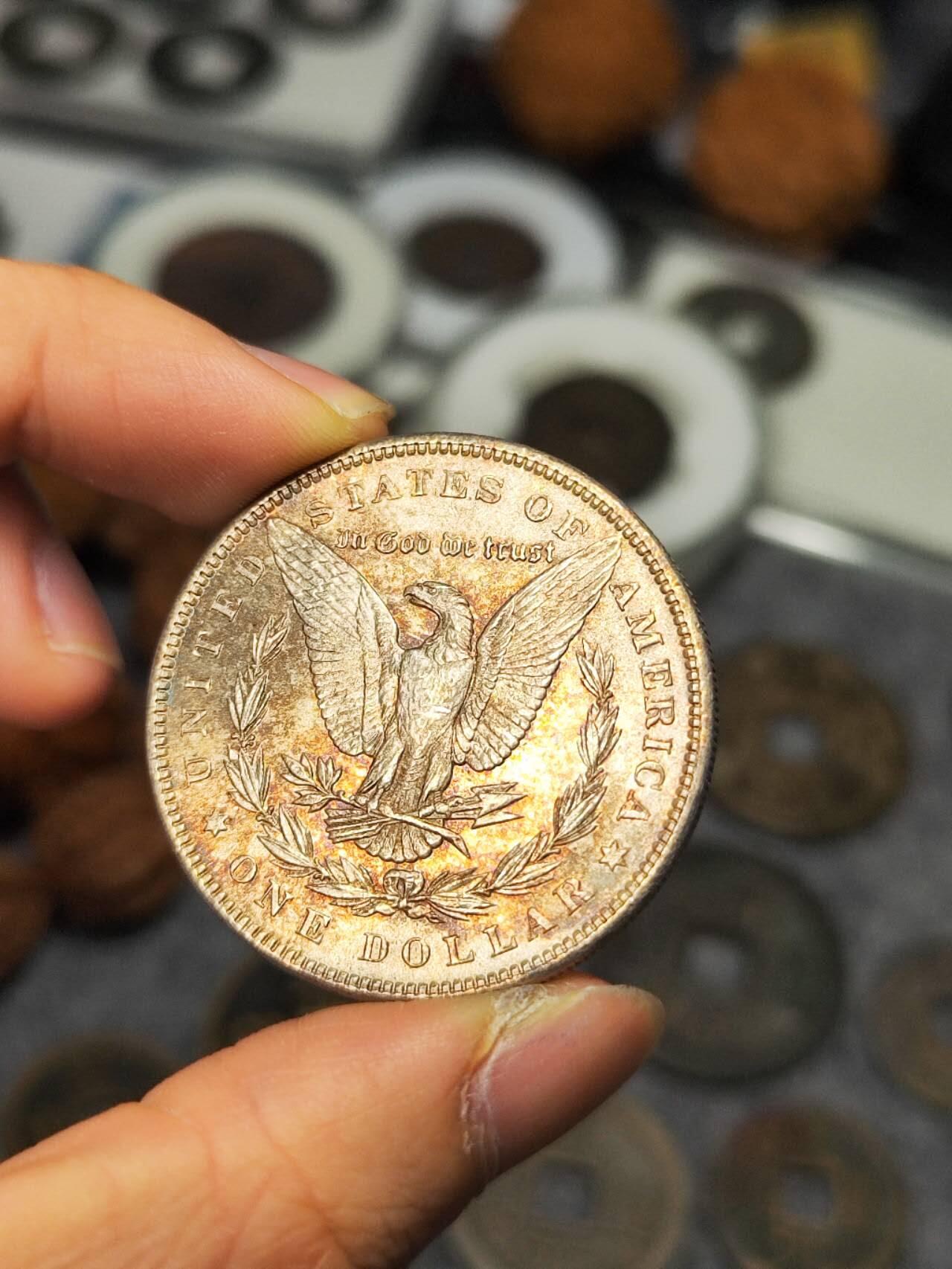 美国 摩根银币 1887年 unc美品