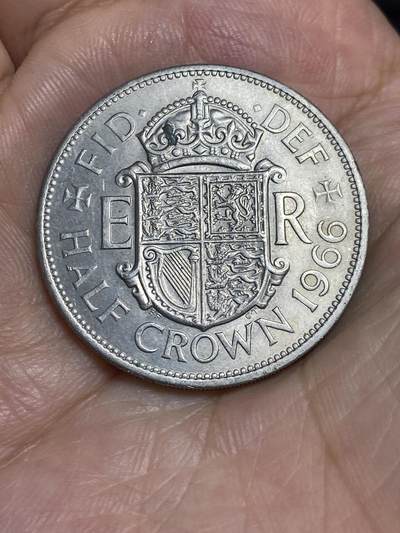 2025年第六十五场(总第九十一场）外国好品散币(免佣金) - 英国🇬🇧1966年半克朗(伊丽莎白二世青年桂冠)