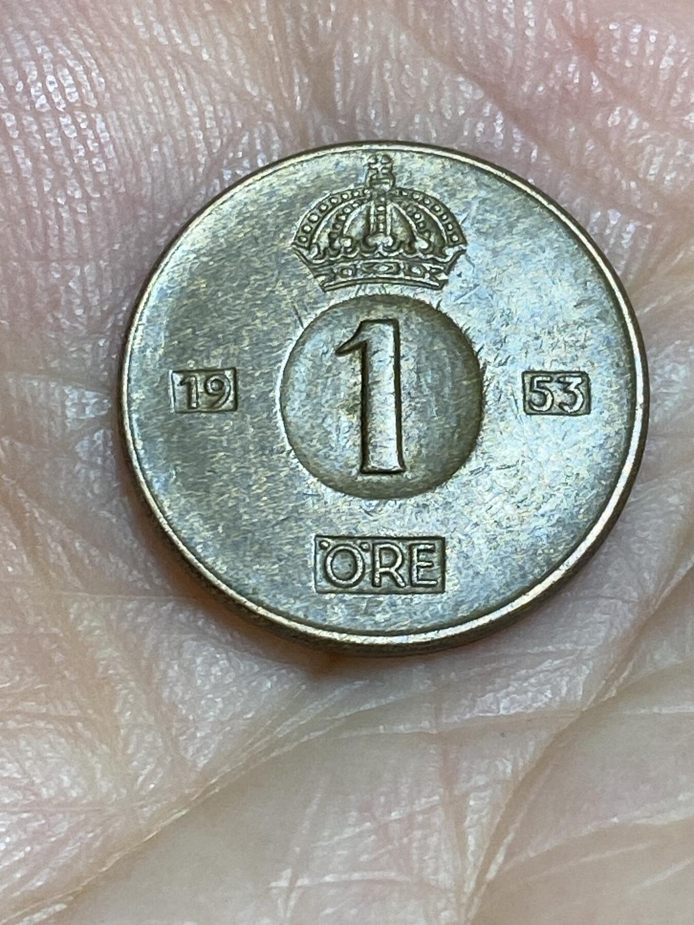 2025年第六十五场(总第九十一场）外国好品散币(免佣金) 瑞典🇸🇪1953年1欧尔(古斯塔夫六世时期，TS标)