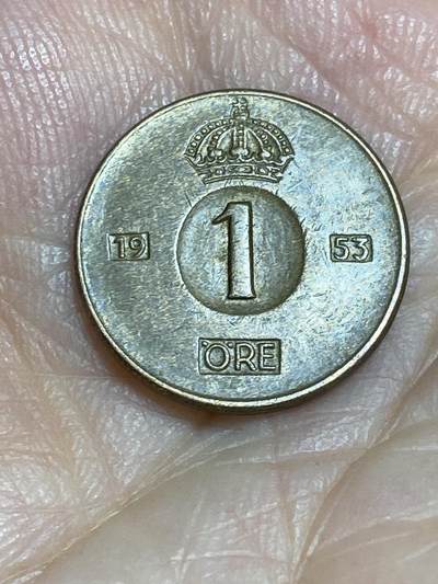 2025年第六十五场(总第九十一场）外国好品散币(免佣金) - 瑞典🇸🇪1953年1欧尔(古斯塔夫六世时期，TS标)