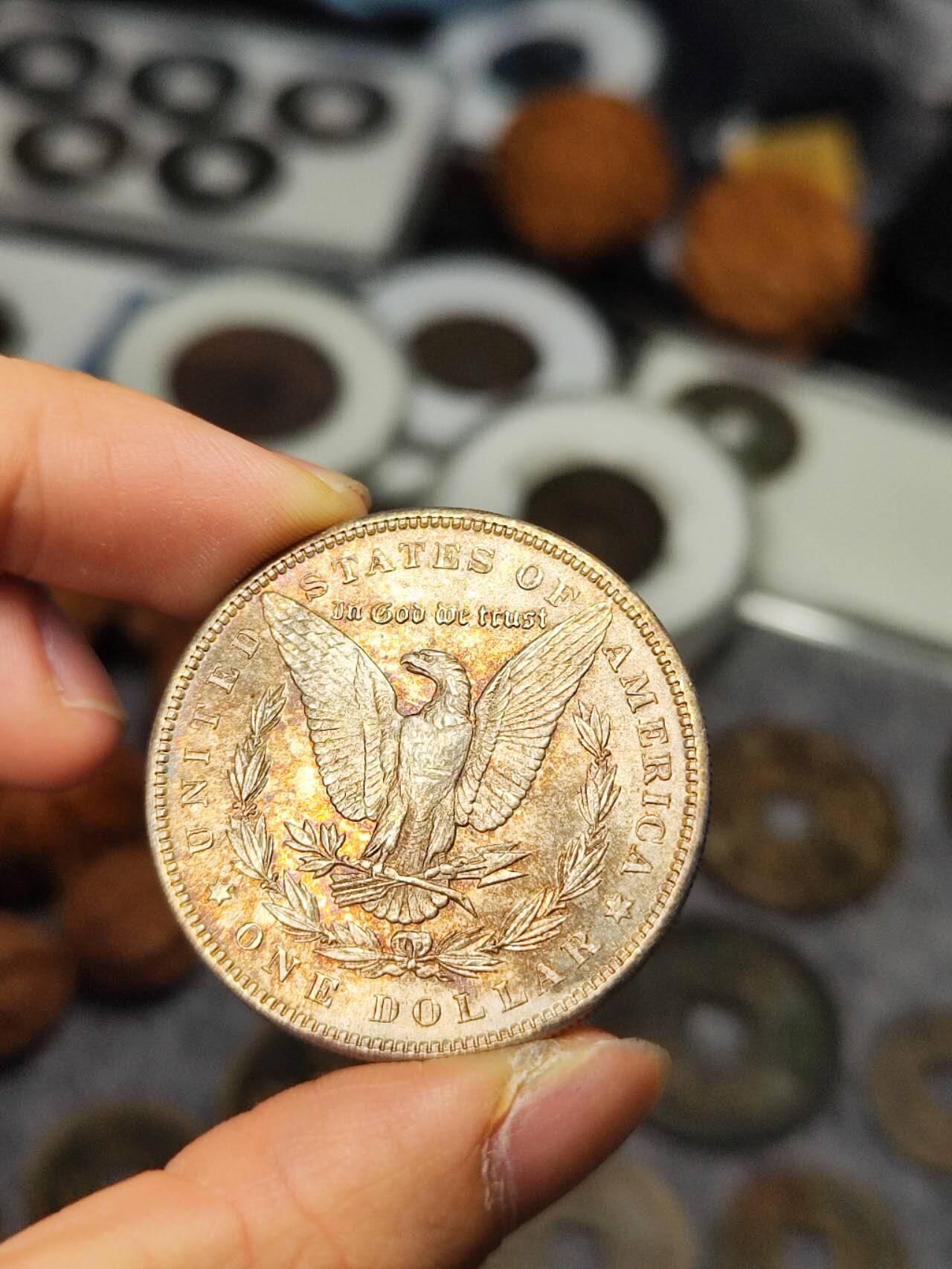美国 摩根银币 1887年 unc美品