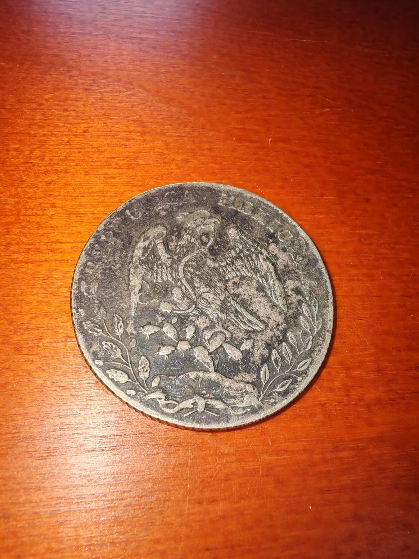 长老汇蛇年精选第二十一场拍卖 1896Mo AB墨西哥8R鹰洋，墨西哥城造币厂，沉船币，背面微戳