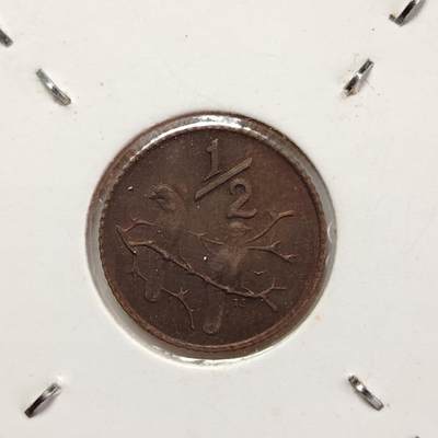 布加迪🐬～世界钱币(上海)🌾第 228 期 /  各国套币和散币 - 南非🇿🇦 1970年 1/2分