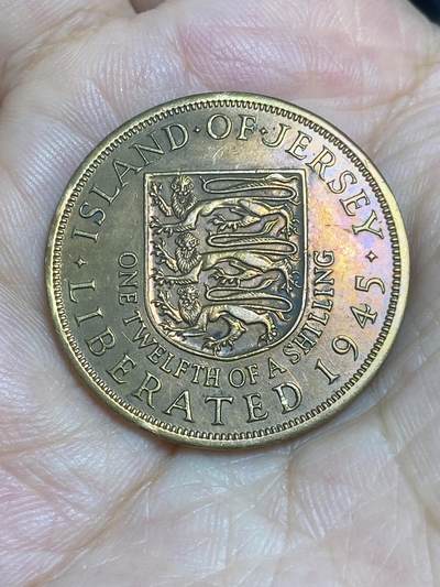 2025年第六十五场(总第九十一场）外国好品散币(免佣金) - 五彩好品–英属泽西岛🇯🇪1945单年份1/12先令(乔治六世解放纪念币)