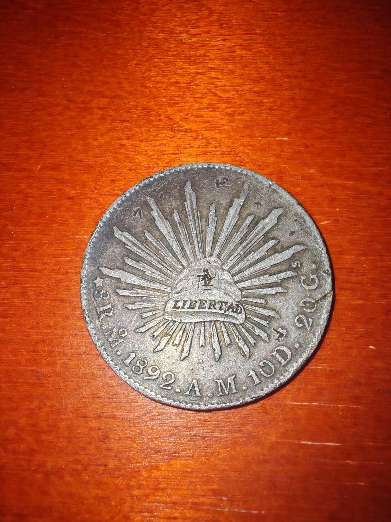 长老汇蛇年精选第二十一场拍卖 1892Mo AM墨西哥8R鹰洋，墨西哥城造币厂，有戳
