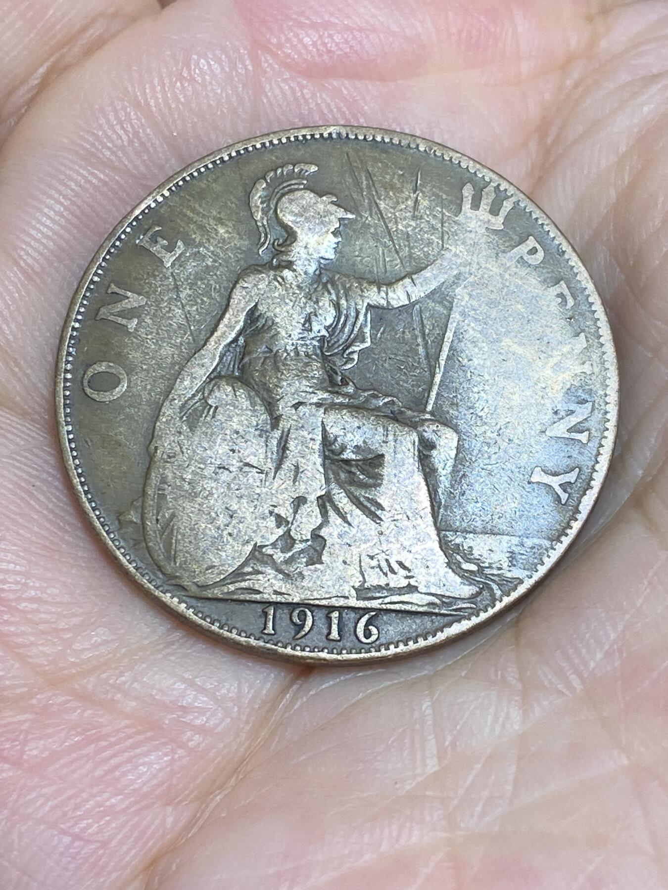 2025年第六十五场(总第九十一场）外国好品散币(免佣金) 英国🇬🇧1916年1便士(乔治五世第一版)