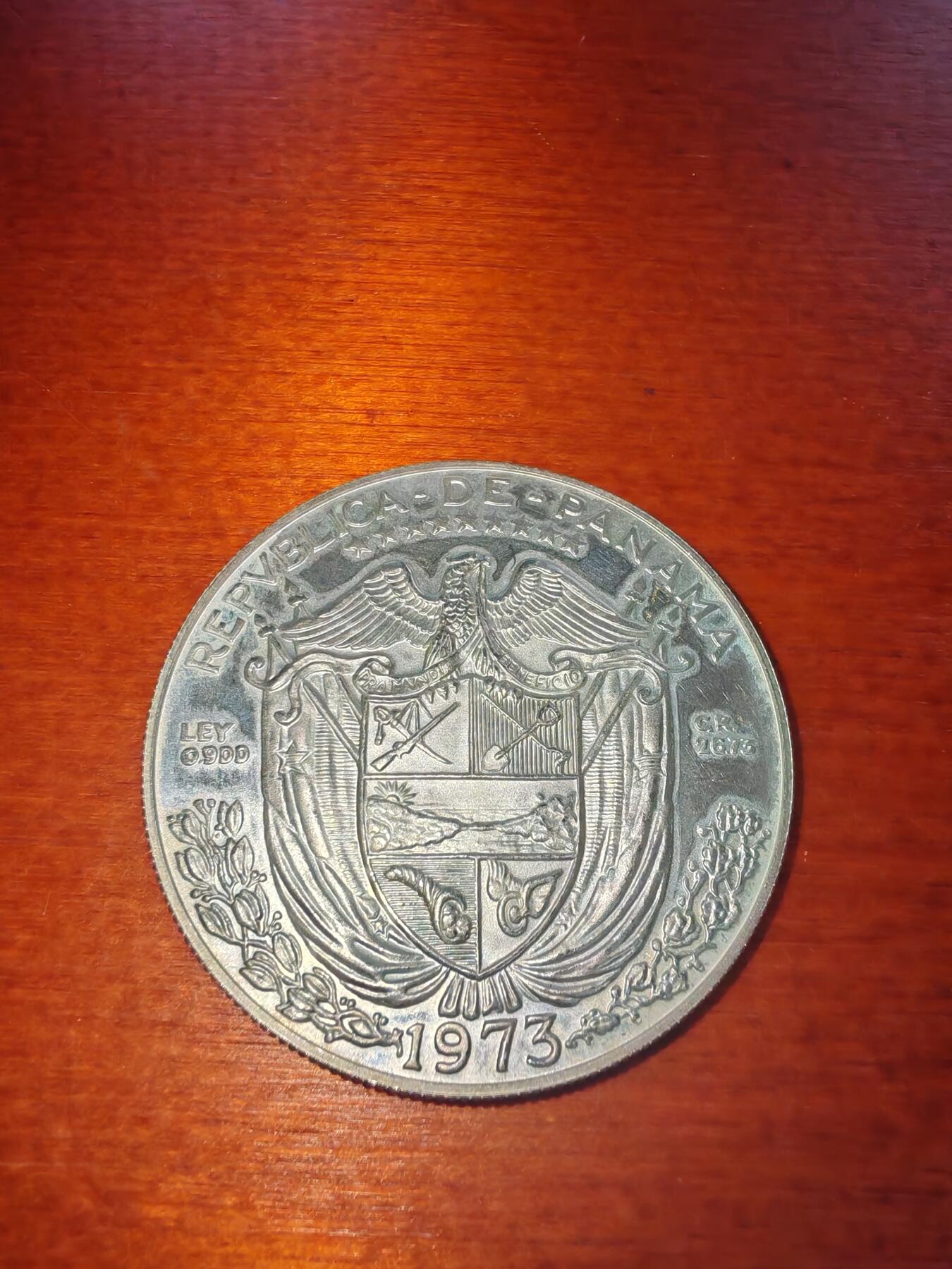 长老汇蛇年精选第二十一场拍卖 1973巴拿马1巴伯亚精制银币，26.73克900银，3万枚，旧金山造币厂