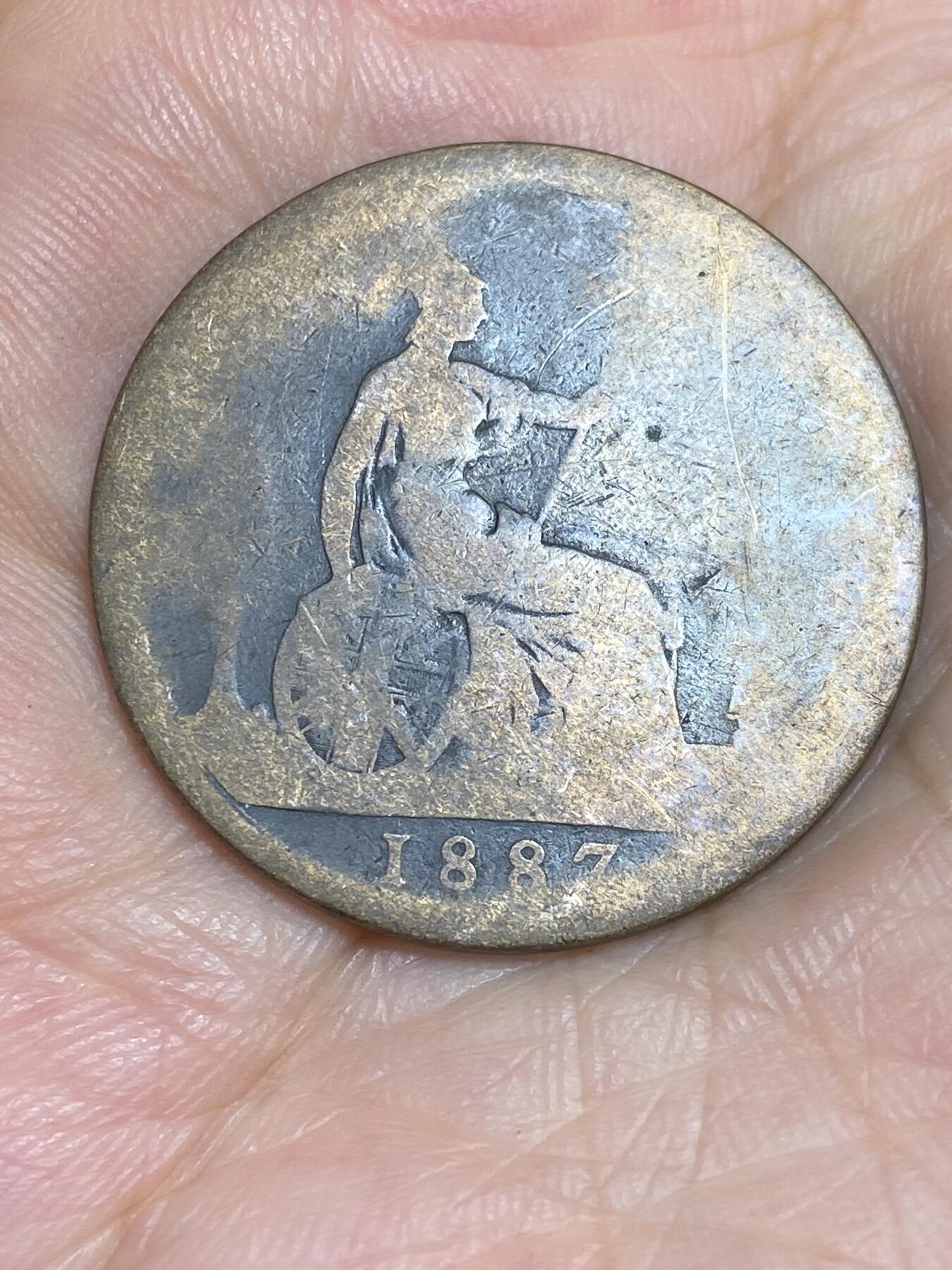 2025年第六十五场(总第九十一场）外国好品散币(免佣金) 少见弱品–英国🇬🇧1887年1便士(维多利亚女王中年第三版)