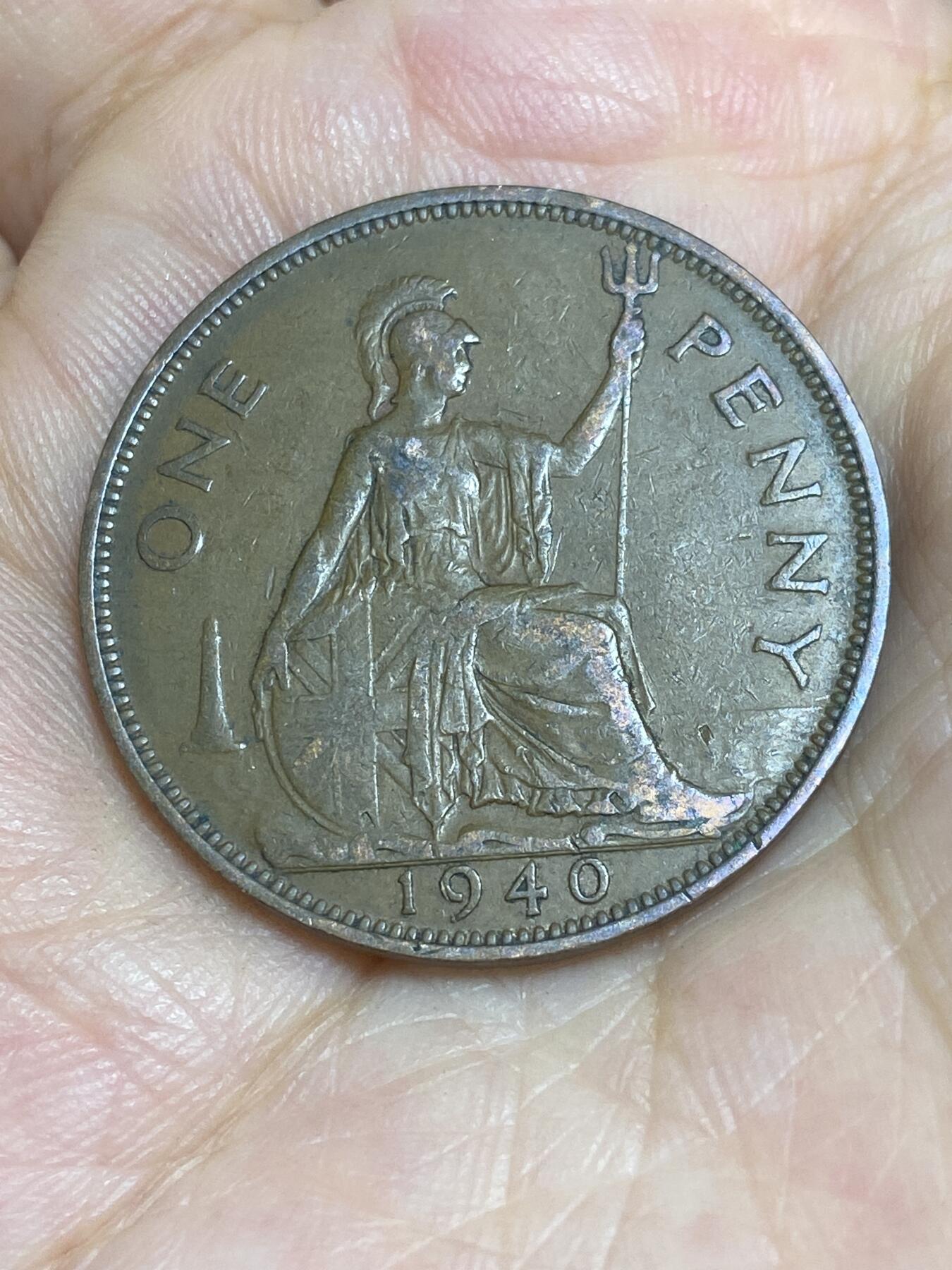2025年第六十五场(总第九十一场）外国好品散币(免佣金) 稀少特年–英国🇬🇧1940年1便士(乔治六世第一版，印度皇帝加字版)