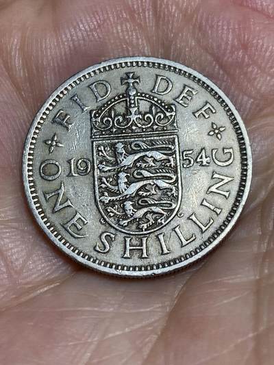 2025年第六十五场(总第九十一场）外国好品散币(免佣金) - 英国🇬🇧1954年1先令(伊丽莎白二世青年桂冠，英格兰盾徽，首发年)