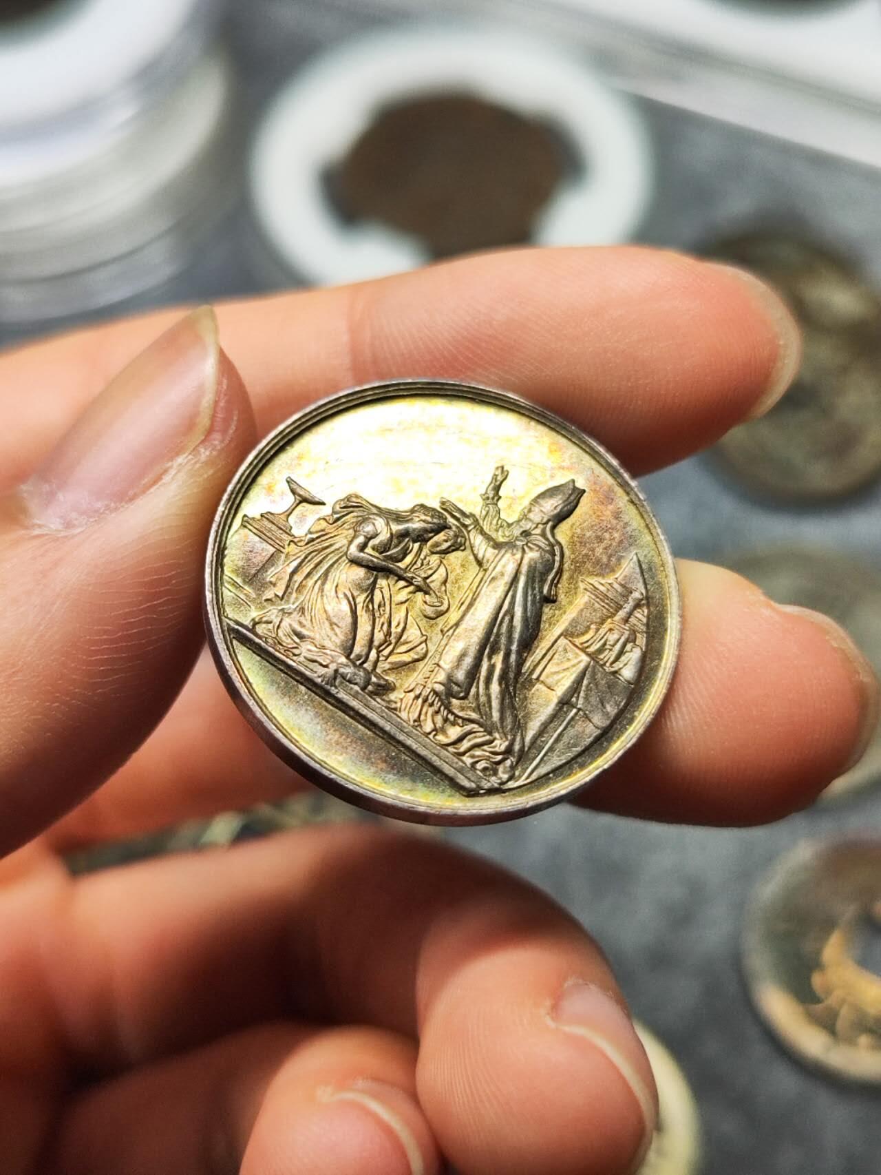 法国 1873年 结婚银章 蜜蜂边铭