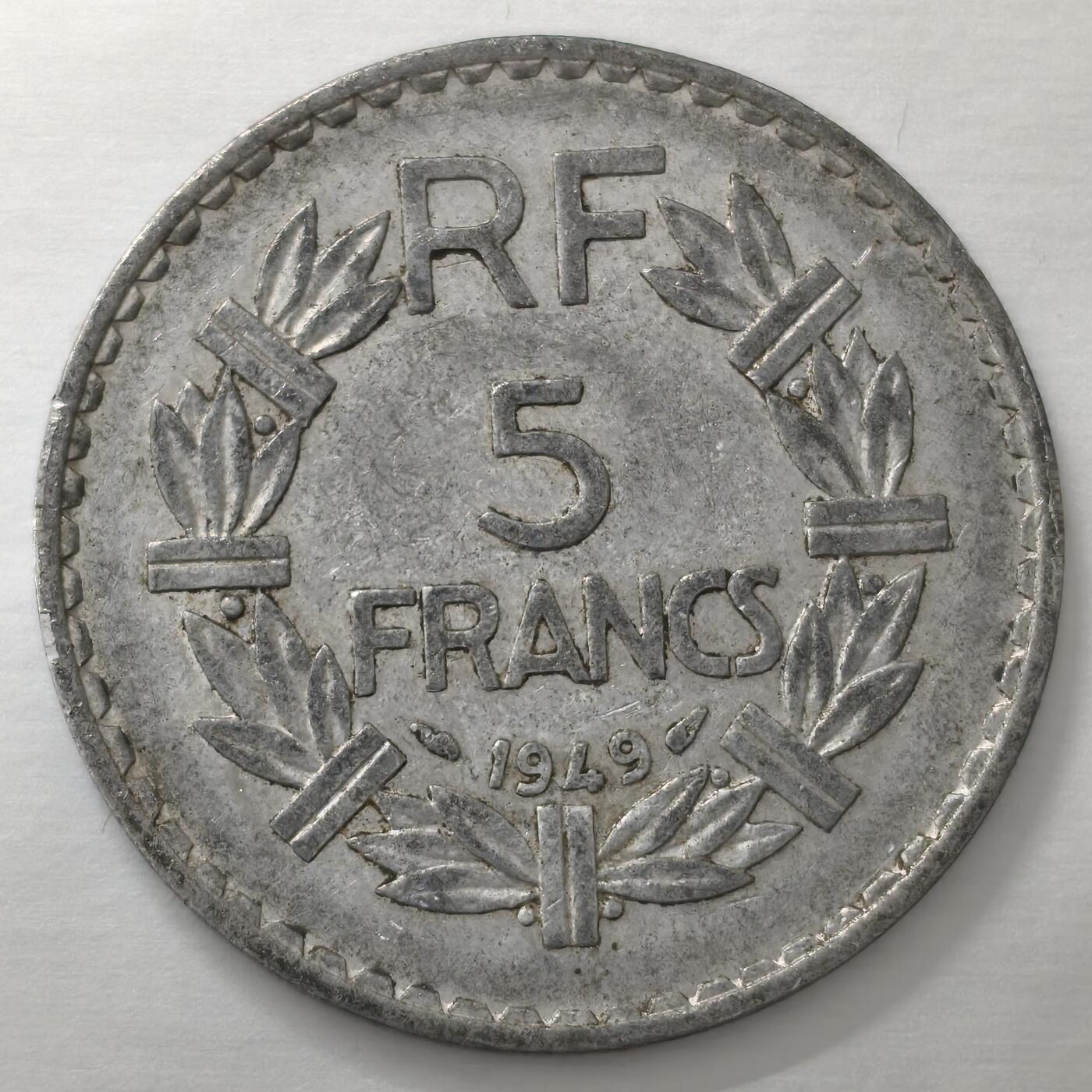Krab外币市集Vol.19 法国1949年5法郎