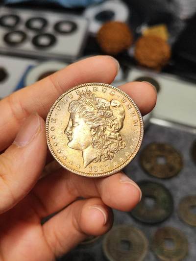 美国 摩根银币 1887年 unc美品 - 美国 摩根银币 1887年 unc美品