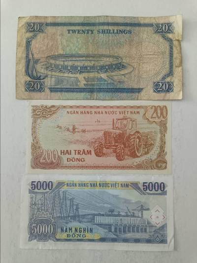 【20250717】非全新纸币第265场 外国3张纸币，有裂缝