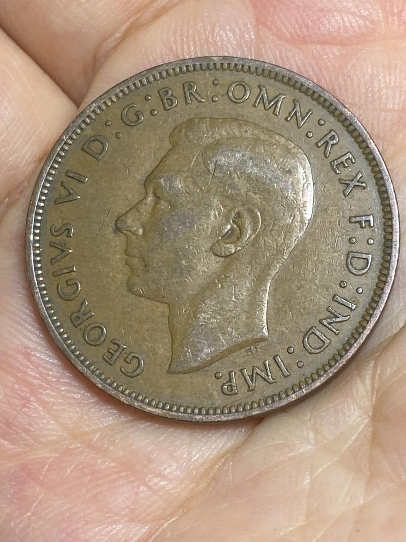 2025年第六十五场(总第九十一场）外国好品散币(免佣金) 英国🇬🇧1948年1便士(乔治六世第一版，印度皇帝加字版关门年)