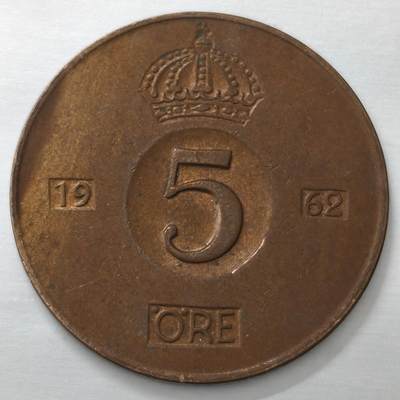 Krab外币市集Vol.19 - 瑞典1962年5欧尔