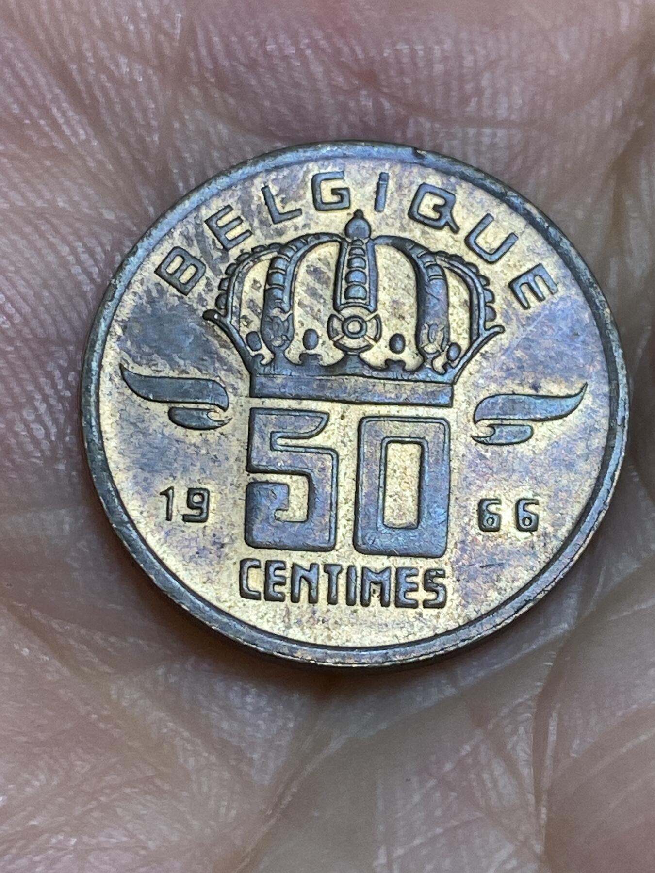 2025年第六十五场(总第九十一场）外国好品散币(免佣金) 比利时🇧🇪1966年50生丁(博杜安一世时期，法语版)