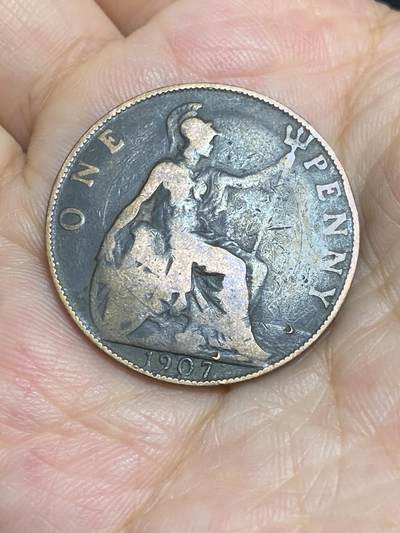 2025年第六十五场(总第九十一场）外国好品散币(免佣金) - 少见–英国🇬🇧1907年1便士(爱德华七世时期)