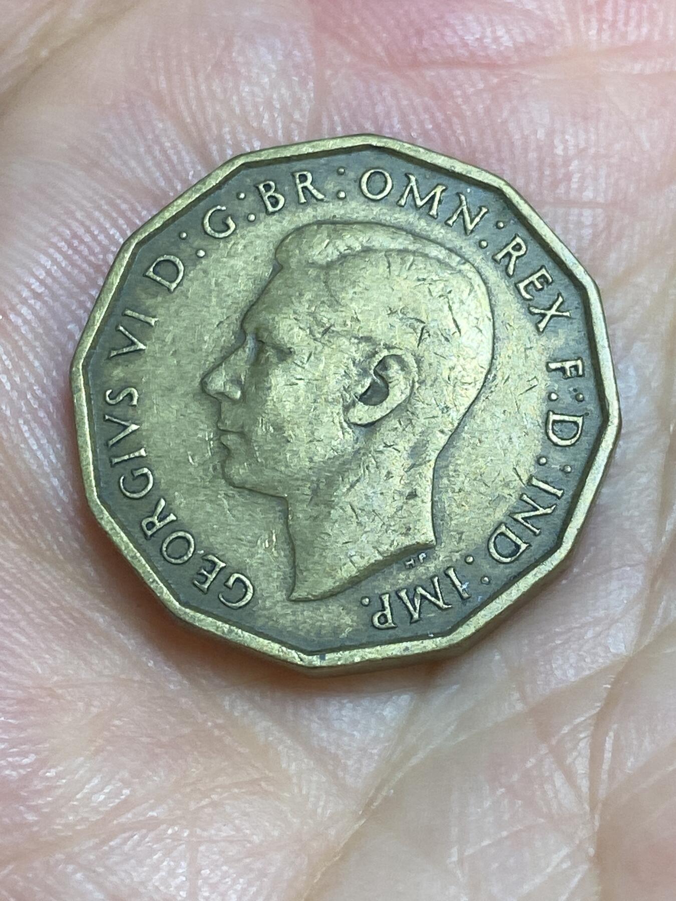 2025年第六十五场(总第九十一场）外国好品散币(免佣金) 早期年份–英国🇬🇧1938年3便士(乔治六世第一版，印度皇帝加字版)