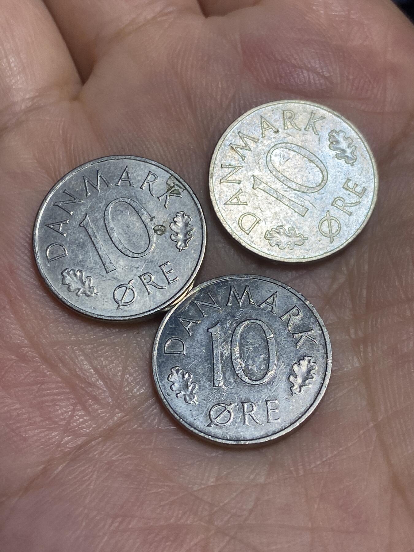 2025年第六十五场(总第九十一场）外国好品散币(免佣金) 丹麦🇩🇰3枚：1974年1975年1977年10欧尔(玛格丽特二世时期 S; B版)